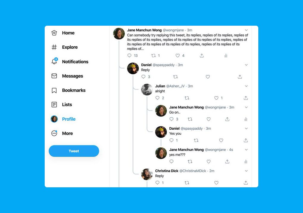Twitter neemt afscheid van discussielijnen in tweets